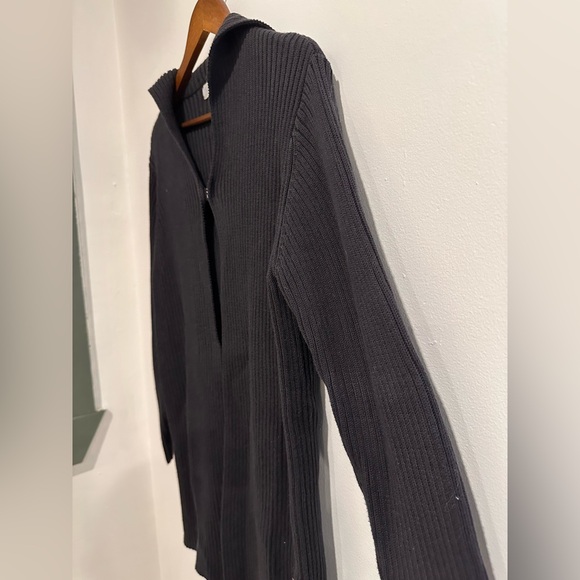 JEANNE PIERRE Vintage Single Clasp Black Cotton Long Lined Cardigan Size S - Picture 2 of 4